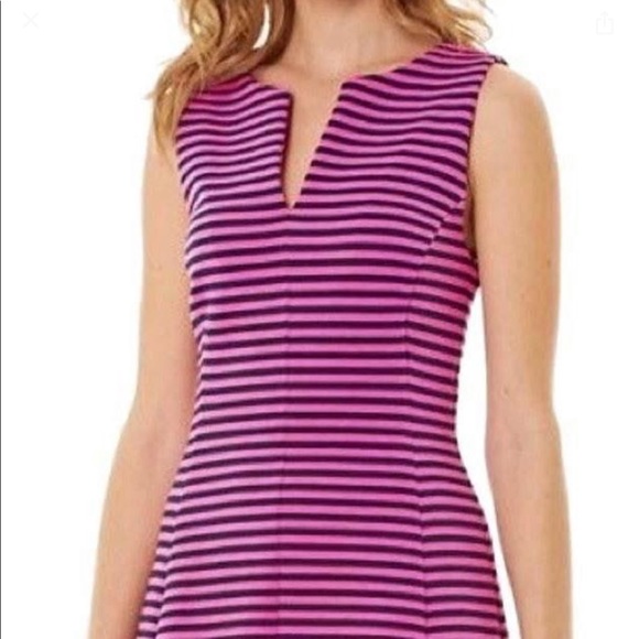 Lilly Pulitzer Brielle dress Pink/Navy stripe - S - Picture 4 of 16